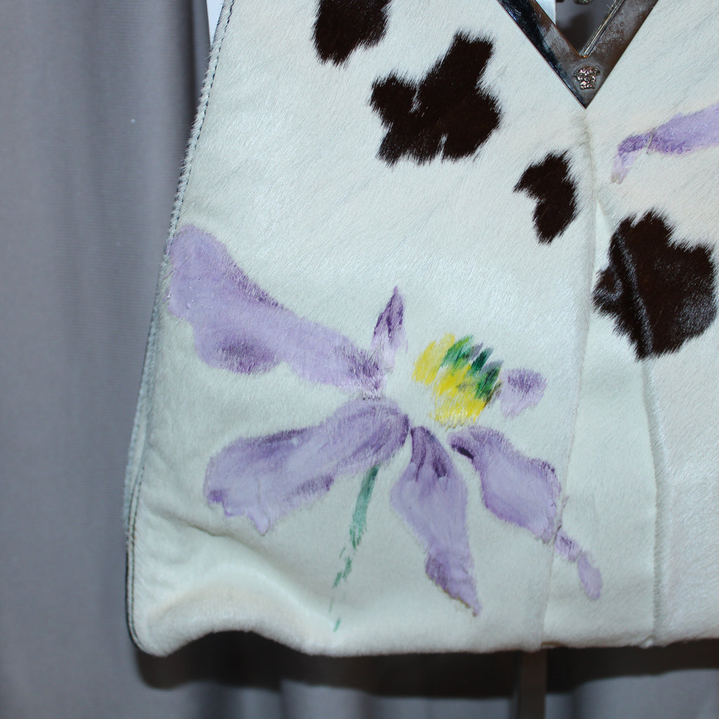Gianni Versace 1999 Hand Painted Cowhide Bag