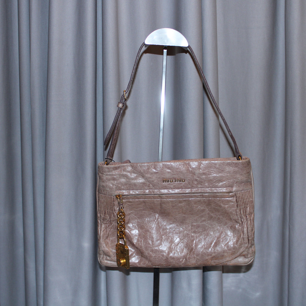 Miu Miu Nappa Charm Vitello Shoulder Bag