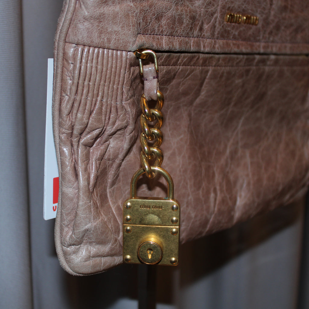 Miu Miu Nappa Charm Vitello Shoulder Bag