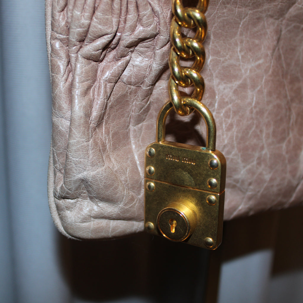 Miu Miu Nappa Charm Vitello Shoulder Bag