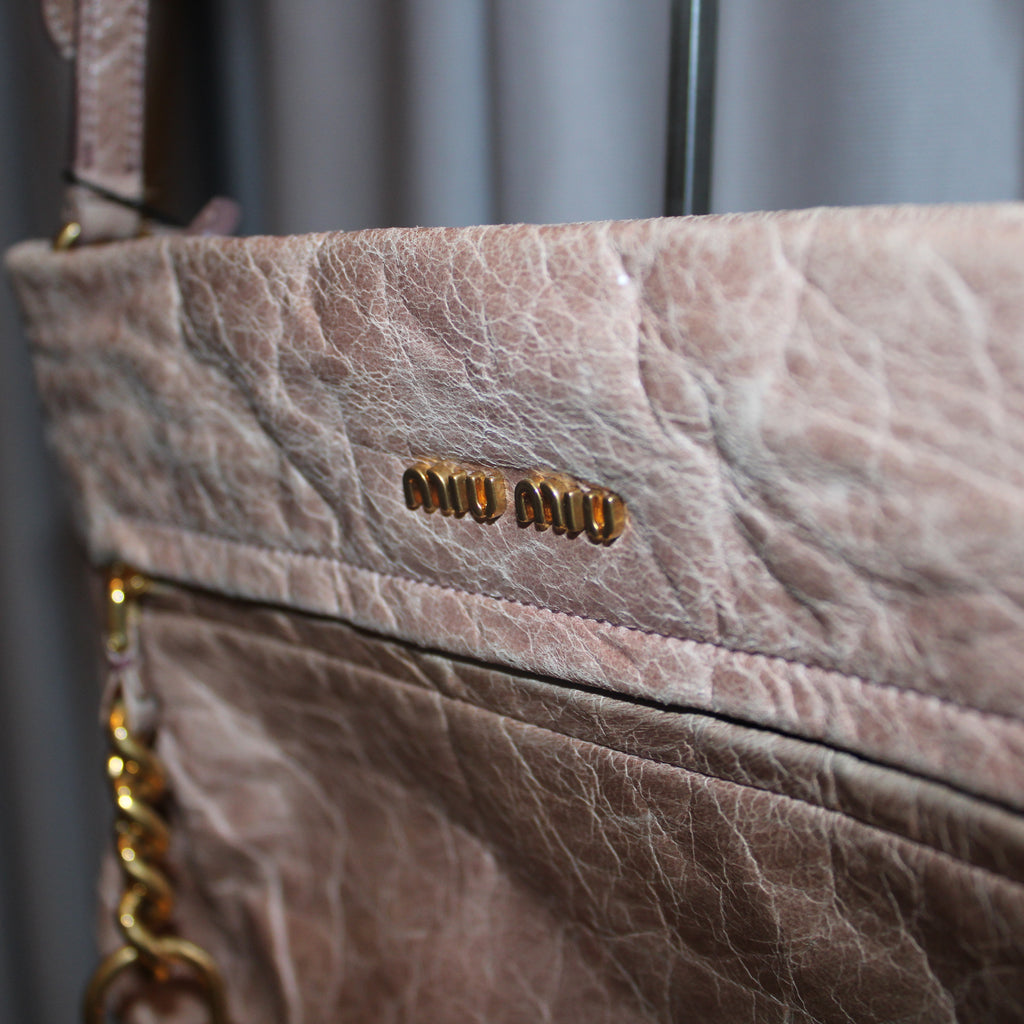 Miu Miu Nappa Charm Vitello Shoulder Bag