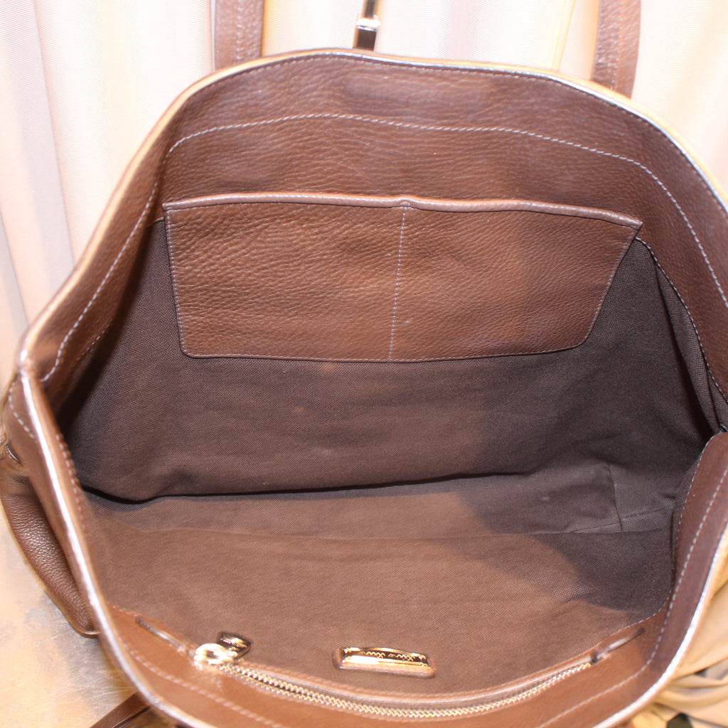 Vintage Miu Miu Brown Leather Tote Bag