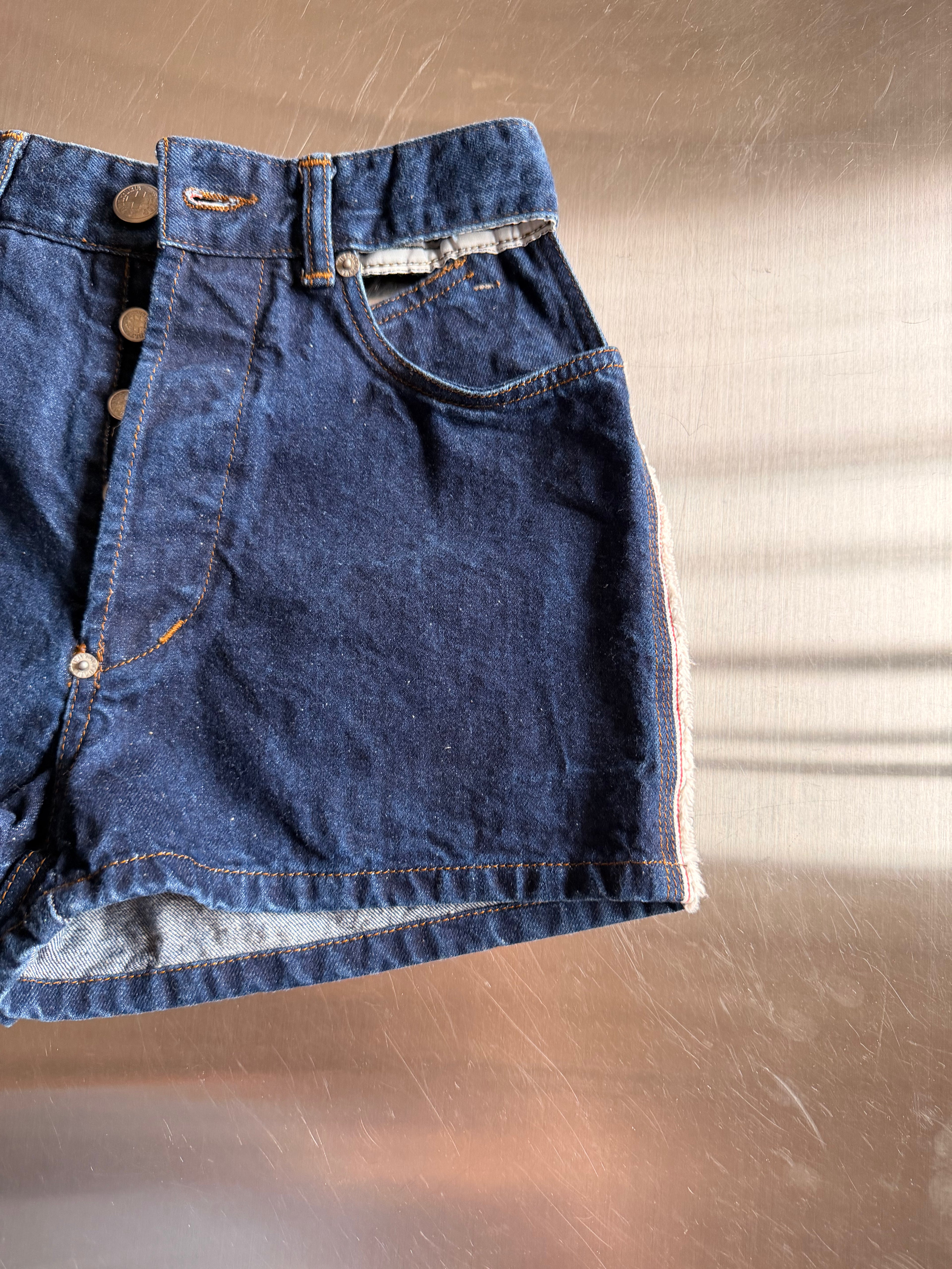 Gaultier Jeans Cutout Denim Shorts