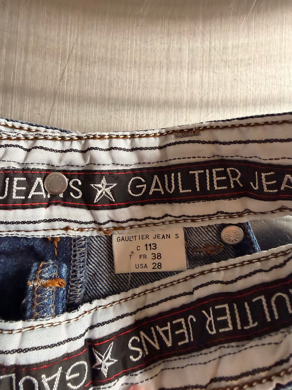 Gaultier Jeans Cutout Denim Shorts