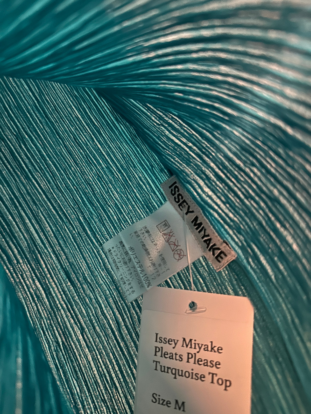 Issey Miyake Pleats Please Turquoise Top