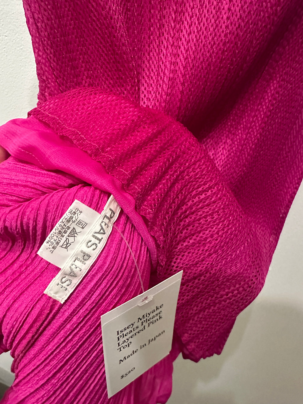 Issey Miyake Pleats Please Layered Pink Top