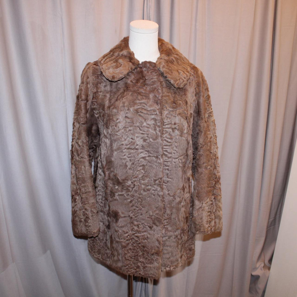 Vintage Genuine Brown Astrakhan Fur Coat