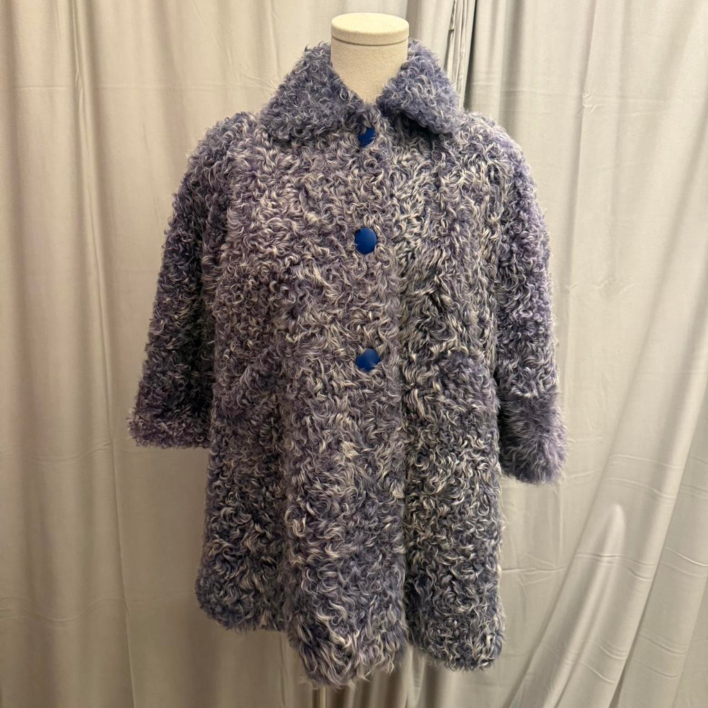 Vintage European Lambs Fur Purple Coat