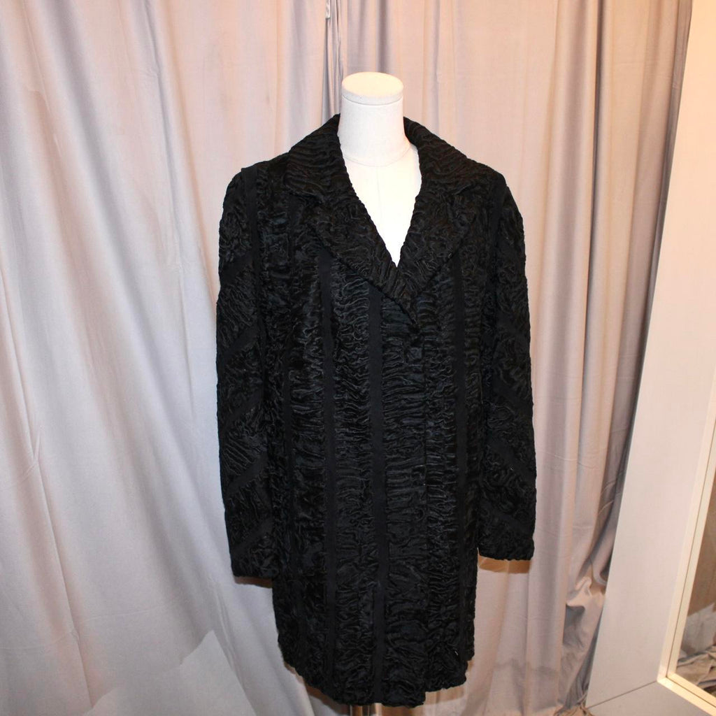 Vintage Genuine Black Astrakhan Fur Coat