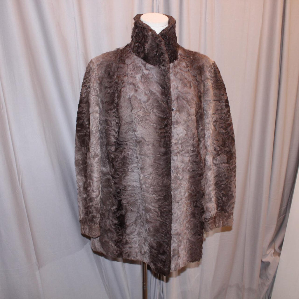 Vintage Genuine Brown Ombré Astrakhan Fur Coat