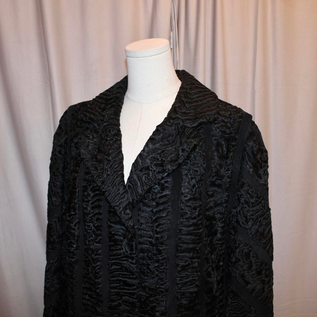 Vintage Genuine Black Astrakhan Fur Coat