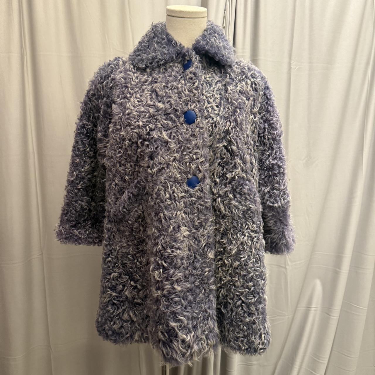 Vintage European Lambs Fur Purple Coat