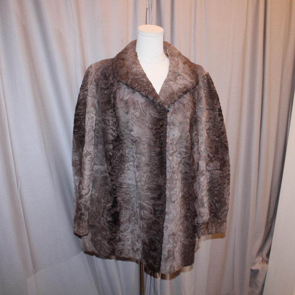 Vintage Genuine Brown Ombré Astrakhan Fur Coat