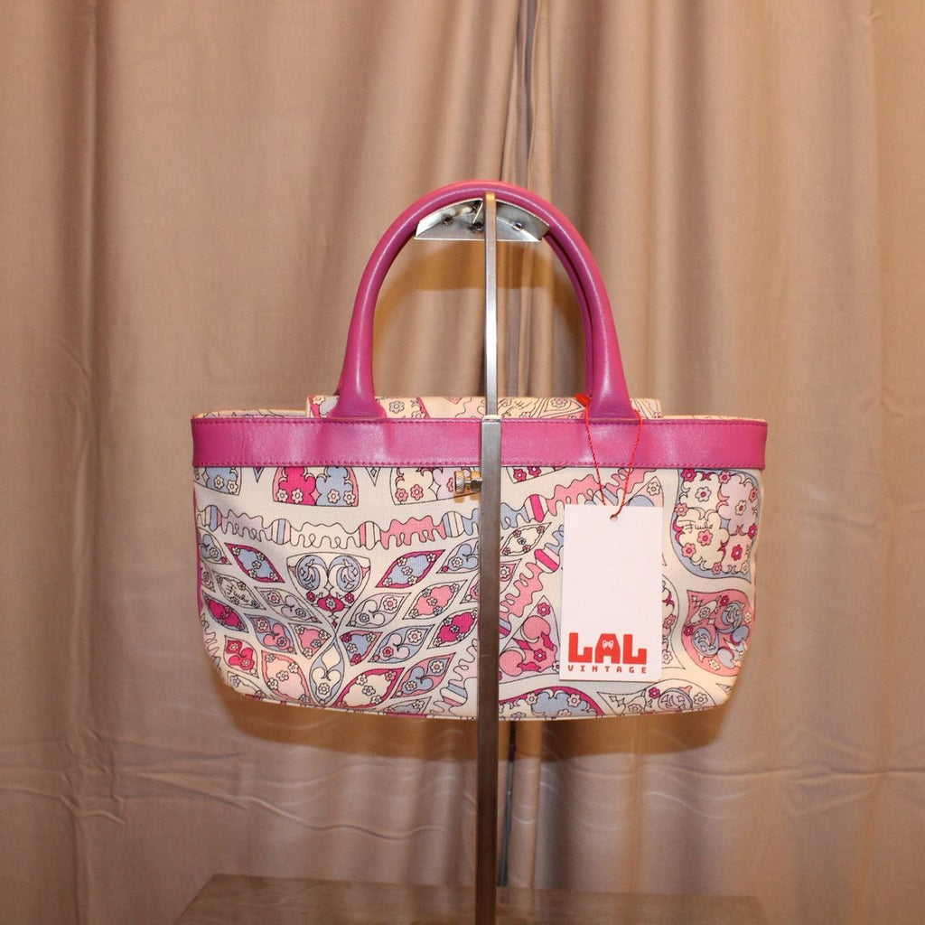 Emilio Pucci Pink Canvas Bag with Leather Strap