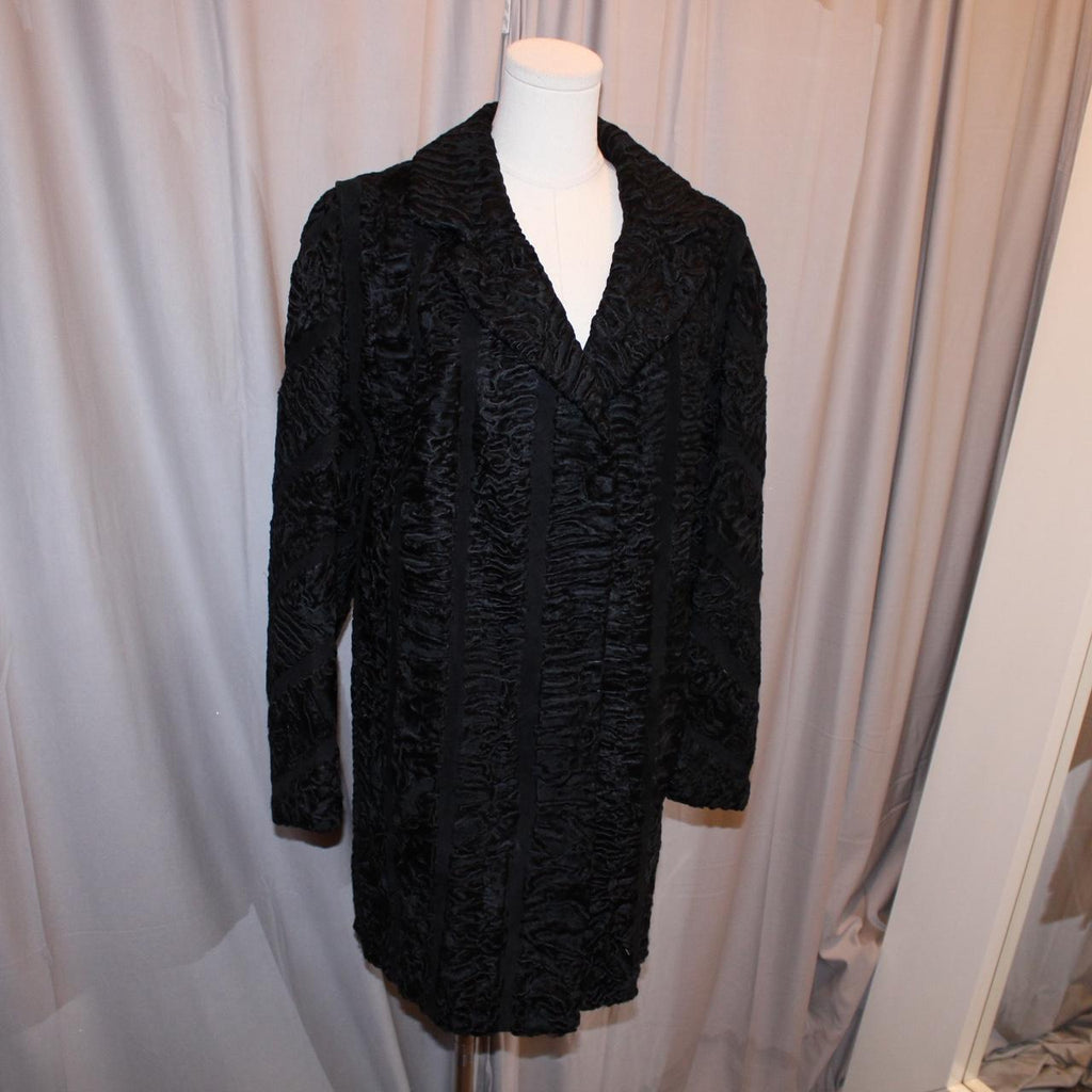 Vintage Genuine Black Astrakhan Fur Coat