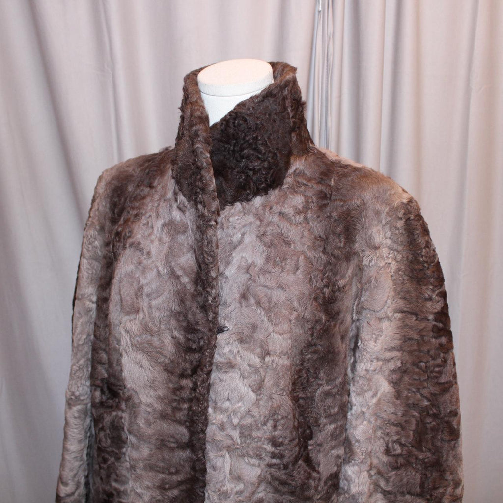 Vintage Genuine Brown Ombré Astrakhan Fur Coat