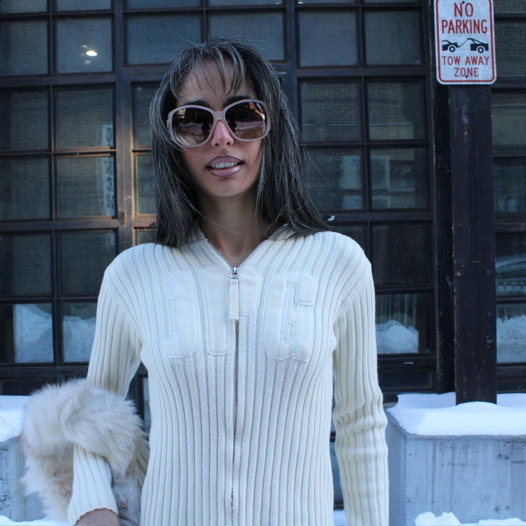 JPG White Sweater W/ Hoodie