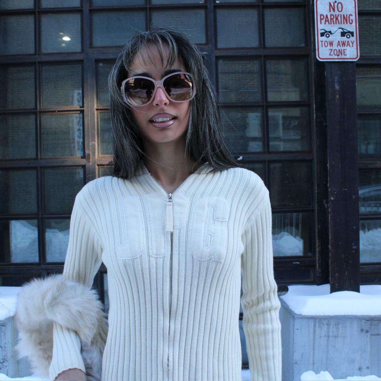 JPG White Sweater W/ Hoodie