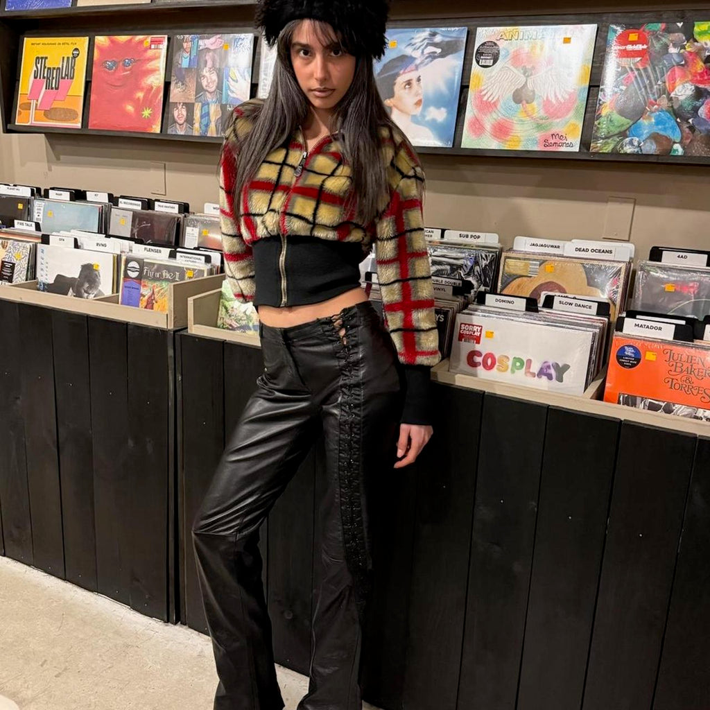 D&G Leather Lace-Up Pants