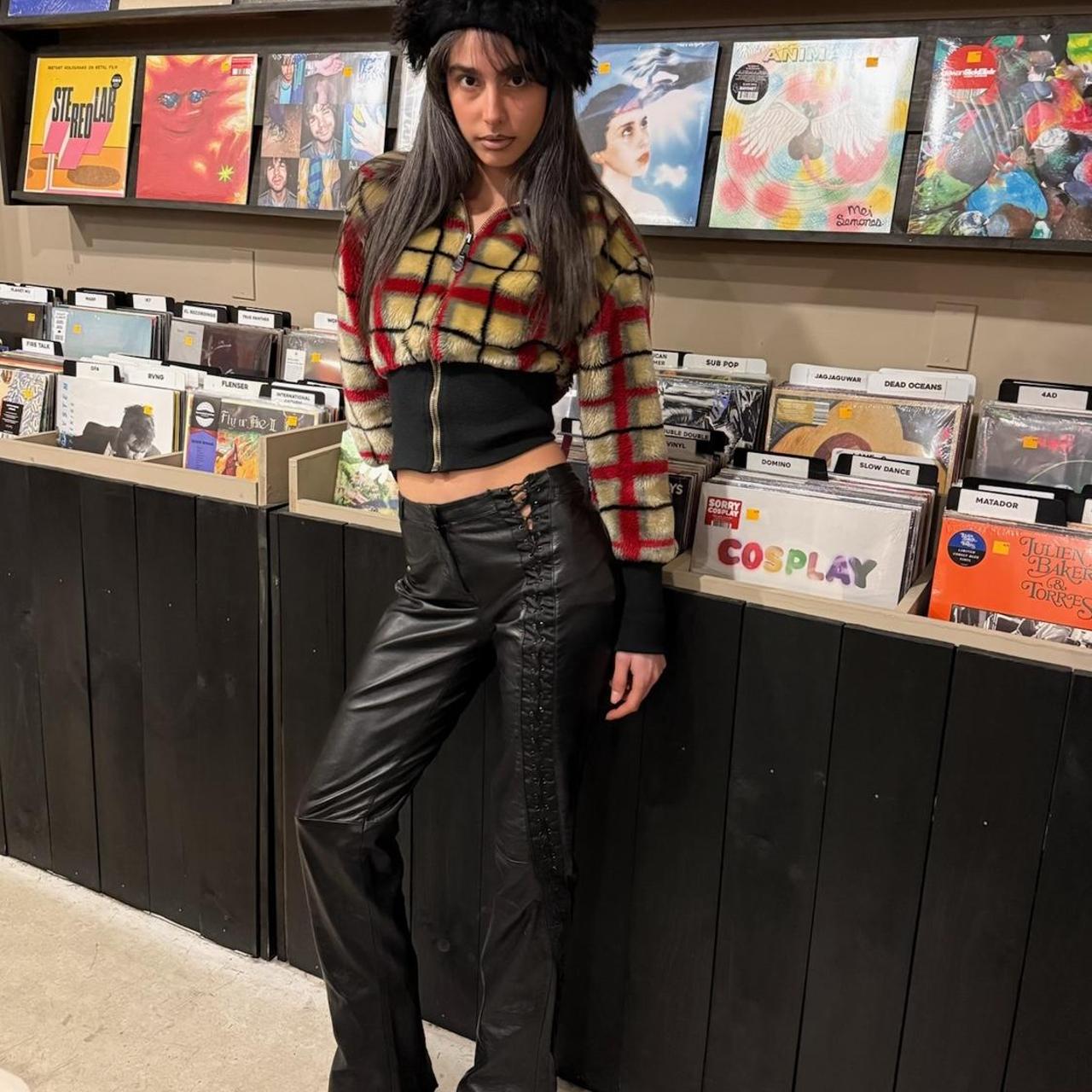 D&G Leather Lace-Up Pants