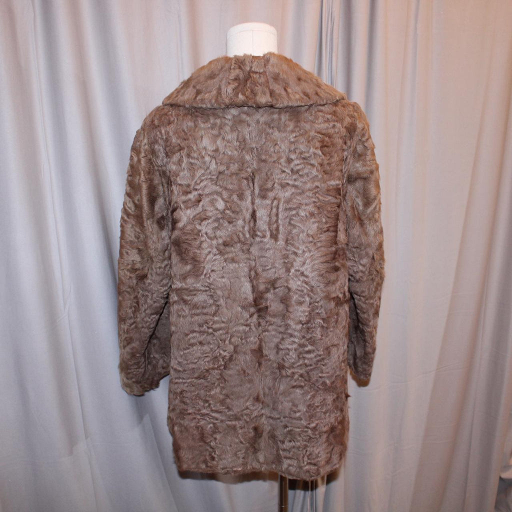 Vintage Genuine Brown Astrakhan Fur Coat