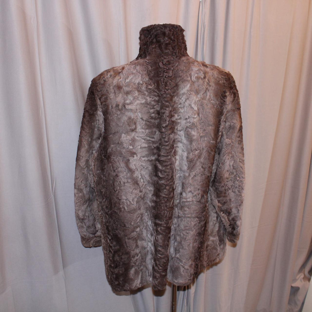 Vintage Genuine Brown Ombré Astrakhan Fur Coat