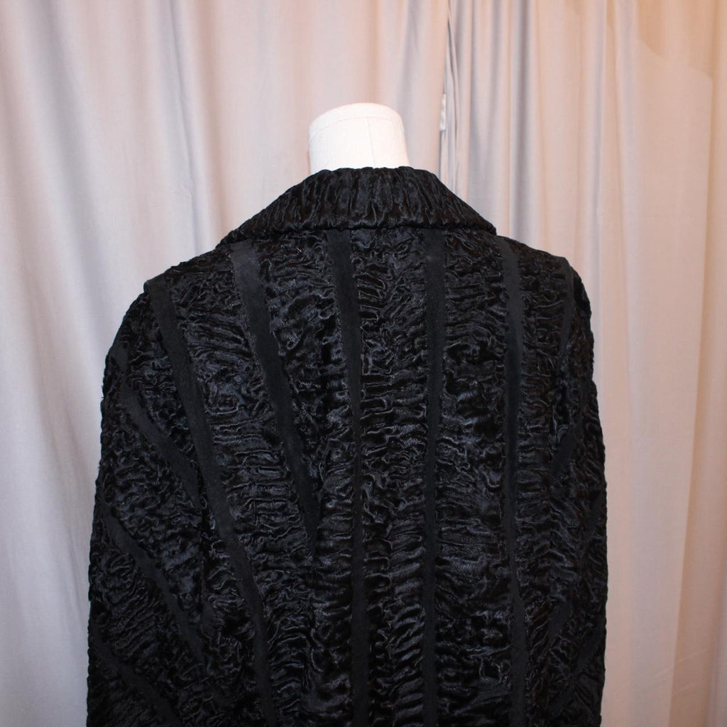Vintage Genuine Black Astrakhan Fur Coat