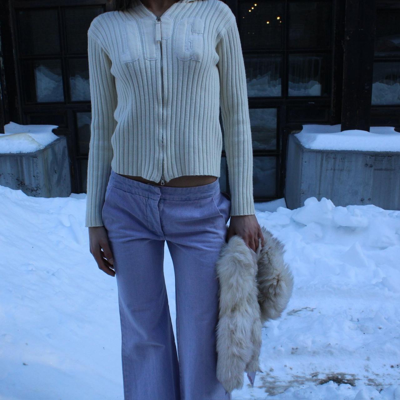 JPG White Sweater W/ Hoodie