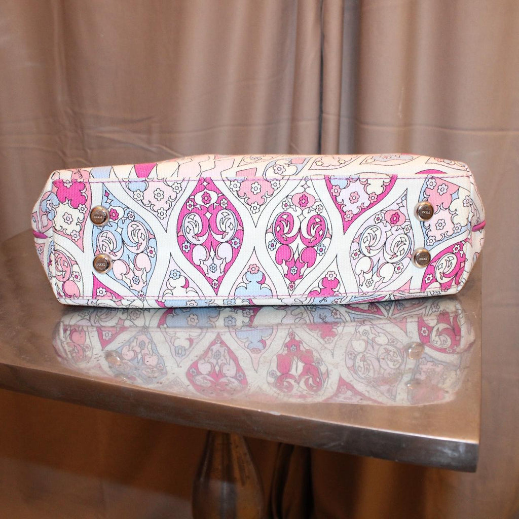 Emilio Pucci Pink Canvas Bag with Leather Strap