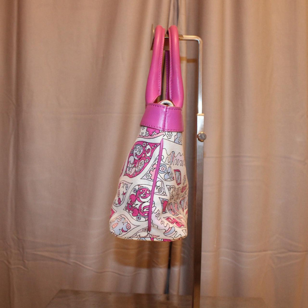 Emilio Pucci Pink Canvas Bag with Leather Strap