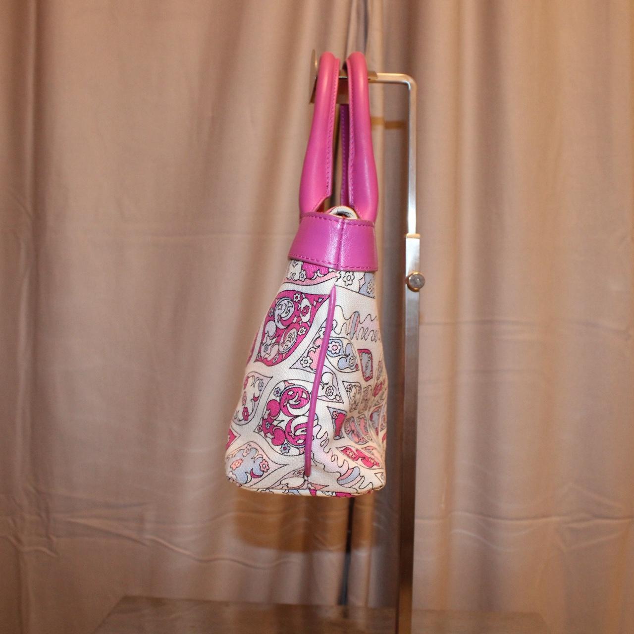 Emilio Pucci Pink Canvas Bag with Leather Strap