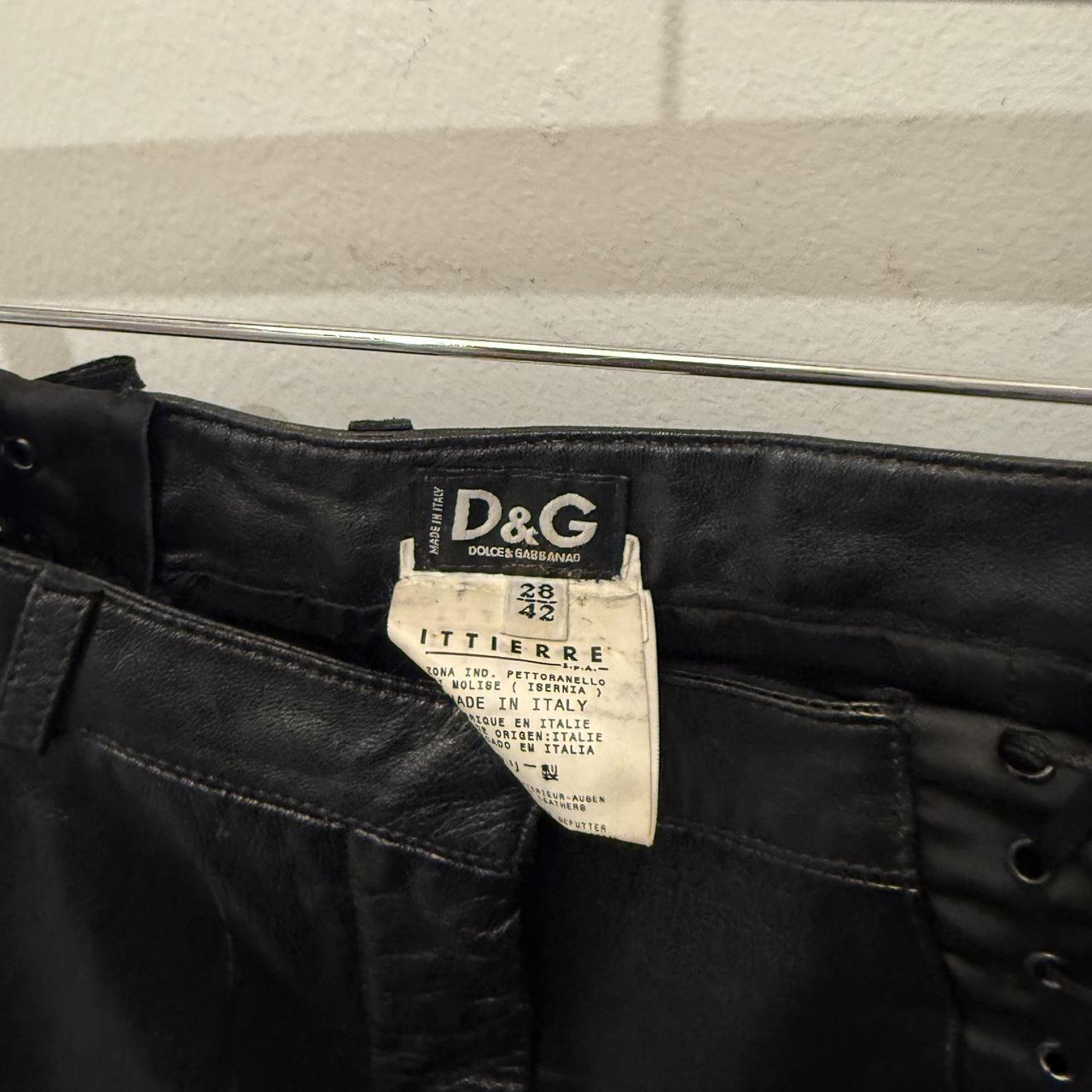 D&G Leather Lace-Up Pants