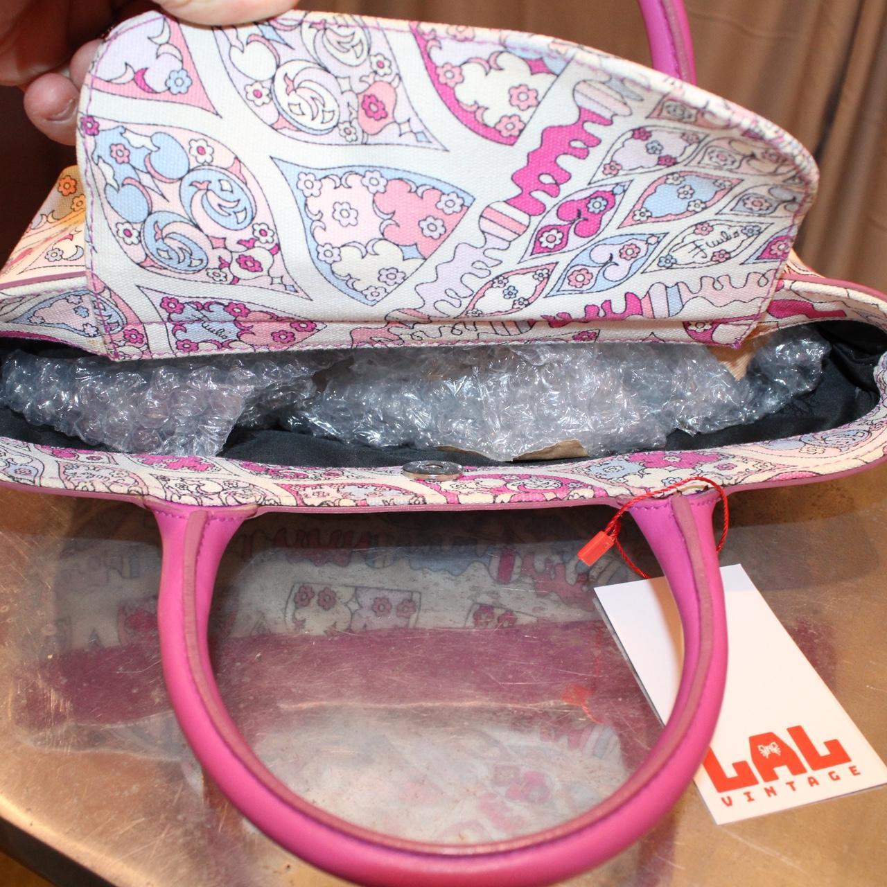 Emilio Pucci Pink Canvas Bag with Leather Strap