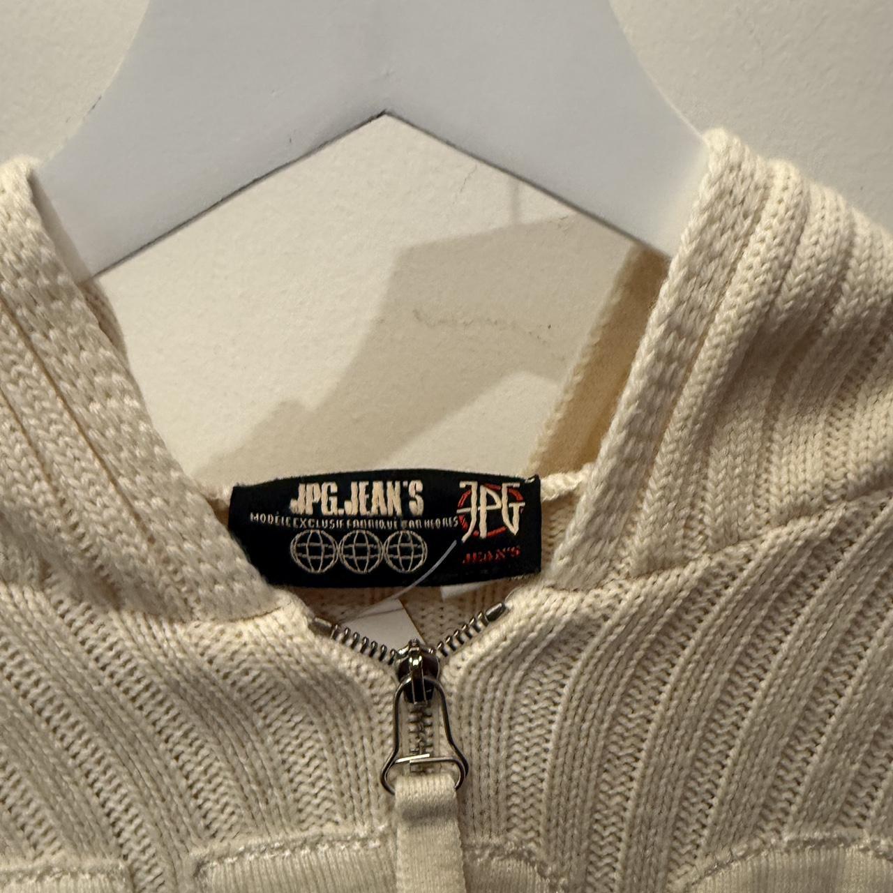 JPG White Sweater W/ Hoodie