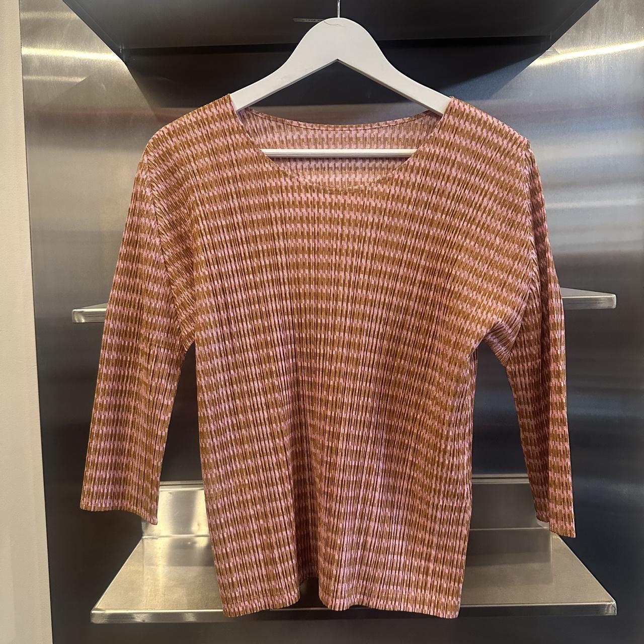 Issey Miyake Pleats Please Orange Top