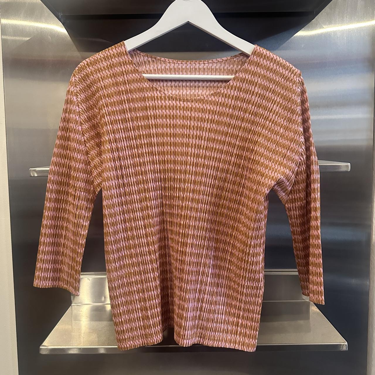Issey Miyake Pleats Please Orange Top