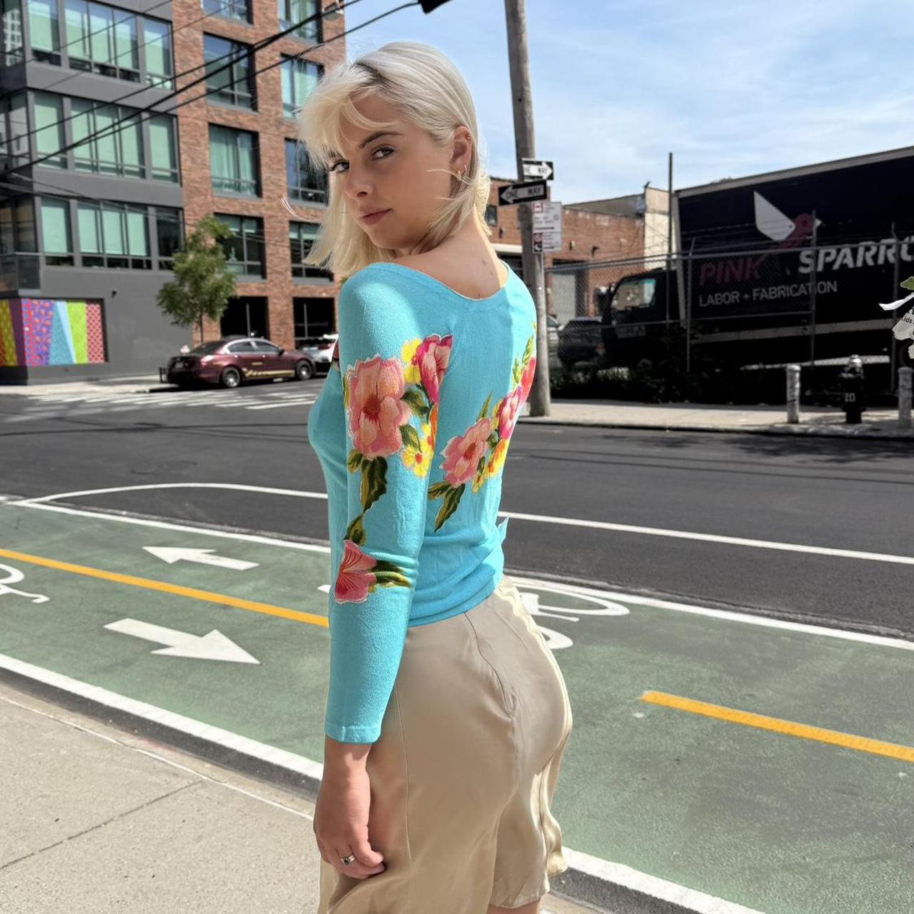 Blumarine Knit Asymetrical Neckline Top