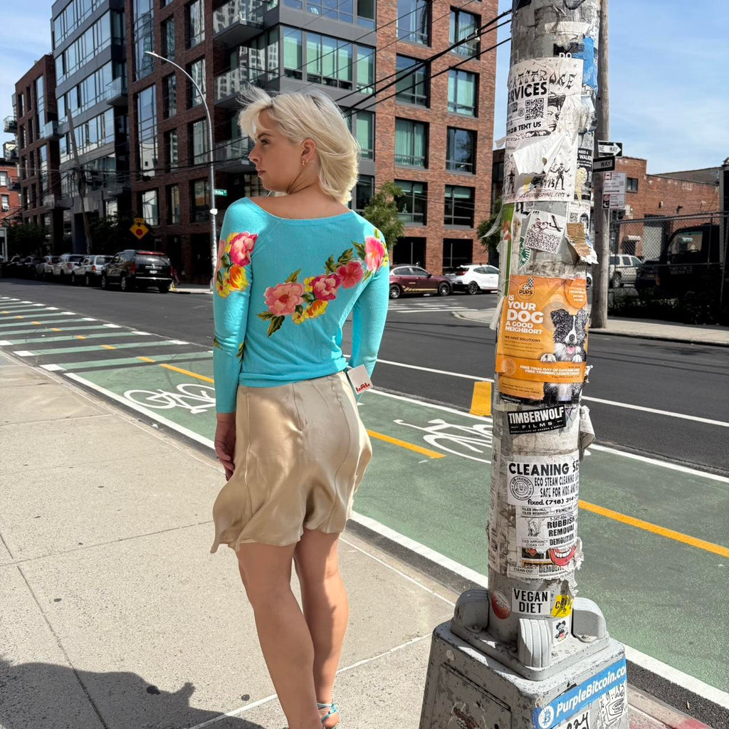 Blumarine Knit Asymetrical Neckline Top