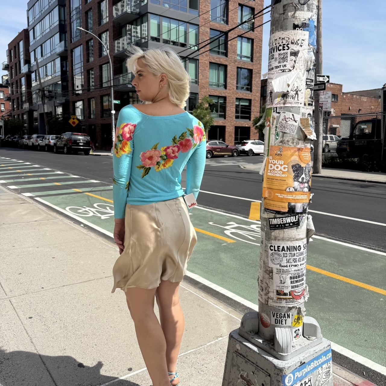 Blumarine Knit Asymetrical Neckline Top