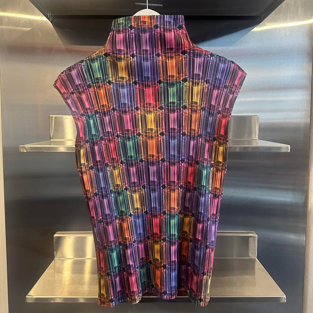 Issey Miyake Diamond Print Pleats Please Top