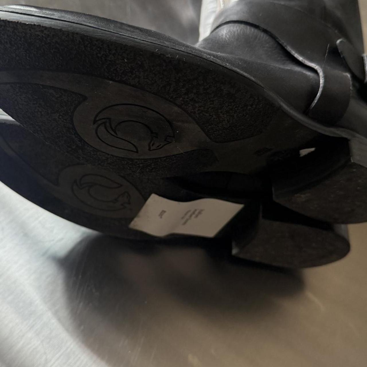 Italian Black Leather Knee-High Boots W/ Buckles