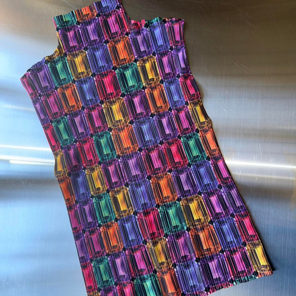 Issey Miyake Diamond Print Pleats Please Top