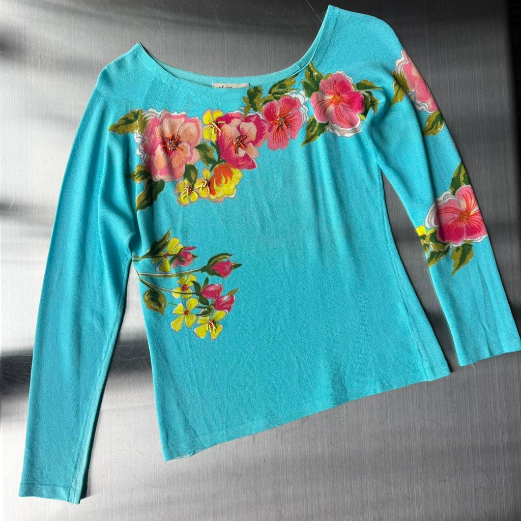 Blumarine Knit Asymetrical Neckline Top