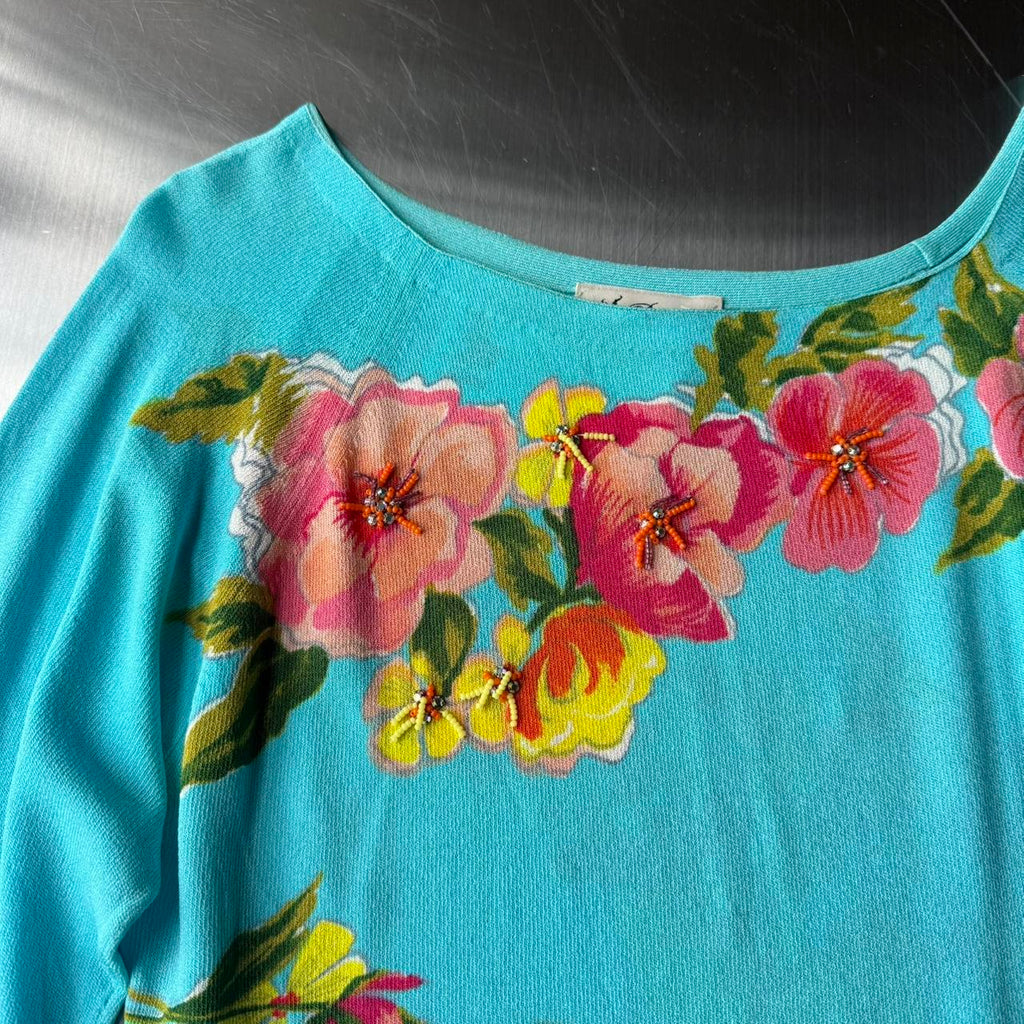 Blumarine Knit Asymetrical Neckline Top